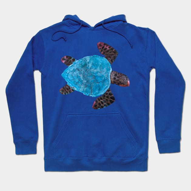 Blue Metal Turtle Hoodie by dalyndigaital2@gmail.com